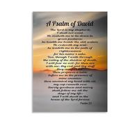 SSOPTMCB Psalm 23 Canvas Wall-Art A Psalm of David Christian Scripture Print Bible Verse Painting for Bedroom Living Room Church(Unframed,16x24inch(40x60cm))