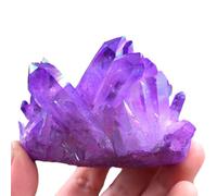 SSOPTMCB Quartz Crystal Cluster Titanium Coated Geode Gemstone for,Yoga,Home Decoration,Gift,Purple,300g Gemstone Stone