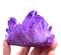 SSOPTMCB Quartz Crystal Cluster Titanium Coated Geode Gemstone for,Yoga,Home Decoration,Gift,Purple,600g Gemstone Stone
