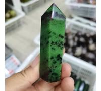 SSOPTMCB Red and Green Crystal Obelisk with Wand Dots Home Decor Ornament Decor(101-150g) Gemstone Stone
