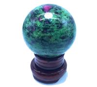 SSOPTMCB Red and Green Spheres, Ruby ??Rough Stones, Polished Crystal Crafts, Home Office Red and Ornaments,60mm Gemstone Stone