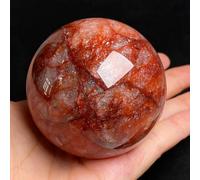 SSOPTMCB Red Gum Flower Crystal Ball for Fengshui Sphere, Divination, Home Decoration, and,7~7.5cm Gemstone Stone