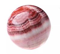 SSOPTMCB Red Meat Stone Ball Decorative Crystal Balls Divination Sphere Orb Sculpture Figurine for Home Decor Feng Shui,65mm Gemstone Stone