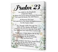 SSOPTMCB Religious Wall-Art Psalm 23 - The Lord is My Shepherd Canvas Print with Green Pastures Scene, Uplifting Christian Decor for Home and Church(Unframed,08x12inch(20x30cm))