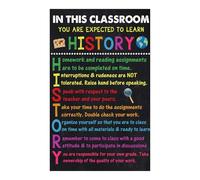 SSOPTMCB Retro History Classroom Posters - Vintage Social Studies Decor for Elementary, Middle & High School Teachers, World History Wall-Art(Unframed,12x18inch(30x45cm))