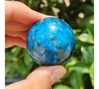 SSOPTMCB Rock Crystal Ball with Wooden Stand, Apatite Quartz Gemstone,Feng Shui Stone Sphere Display Sculpture for Home Decor Scrying,4.5~5cm Gemstone Stone