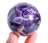 SSOPTMCB Round Crystals Decorative Sphere,Dream Amethyst Crystal Balls,Polished Purple Gemstone Ball Gift Home Decor Divination Yoga,8.5~9cm Gemstone Stone