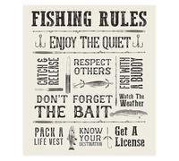 SSOPTMCB Rustic Fishing Theme Wall-Art - Fish Decor for Man Cave, Living Room, Lake House, Cabin, Kitchen, Great Gift for Men(Framed,08x12inch(20x30cm))