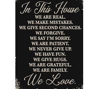 SSOPTMCB Rustic Inspirational Wall-Art - In This House Family Quote, Farmhouse Style Print for Kitchen Living Room(Unframed,12x18inch(30x45cm))