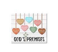 SSOPTMCB 's Ministry Wall-Art, God's Promises Bible Verse Poster for Sunday School, Classroom, Nursery, Christian Education Decor(Framed,12x18inch(30x45cm))