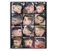 SSOPTMCB Salon Wall-Art Barbershop Poster and Men's Haircuts Fashion Canvas Decor(Framed,08x12inch(20x30cm))