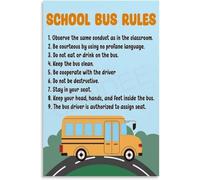 SSOPTMCB School Bus Poster, Essential Rules & Procedures Guide for Drivers, Training Room Office Decor(Framed,12x18inch(30x45cm))