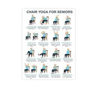 SSOPTMCB Seated Chair Yoga for Older Adults 16 Pose Workout Chart Canvas Poster Gentle Fitness Wall-Art for Home Decor(Framed,12x18inch(30x45cm))