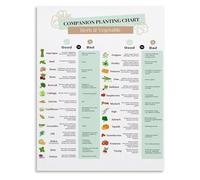 SSOPTMCB Self Sufficiency Poster Vegetable Gardening Seed and Plant Chart Canvas Print for Homestead and Canning Kitchen Decor(Framed,08x12inch(20x30cm))