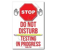 SSOPTMCB Shhh! We're Testing! Stop Do Not Disturb Poster, Fun Illustrated Sign for Elementary Classroom Door, Standardized Test Motivation for Students(Unframed,12x18inch(30x45cm))