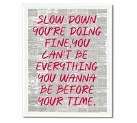 SSOPTMCB Slow Down Youre Doing Fine Poster Daily Affirmation Canvas Print Bedroom Dorm Wall Decor Motivational Gift(Framed,12x18inch(30x45cm))