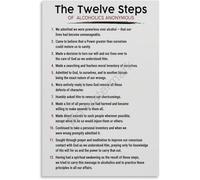 SSOPTMCB Sobriety & Recovery Principles Poster - 12-Step Inspired Guide, Canvas Wall-Art for Addiction Support(Framed,16x24inch(40x60cm))