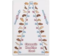 SSOPTMCB Solfege Hand Signs Chart Chromatic Scale Poster Music Education Canvas Wall-Art for Classroom Vocal Studio Piano Teacher Decor(Framed,12x18inch(30x45cm))