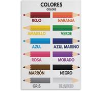 SSOPTMCB Spanish Vocabulary Poster, Learn Color Names in Spanish, Educational Wall-Art for Classroom, Homeschool & Bedroom(Framed,16x24inch(40x60cm))