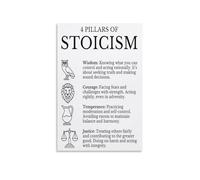 SSOPTMCB Stoic Wall-Art, The Four Pillars of Stoicism Poster on Canvas, Philosophy Quotes Print for Office, Home Decor Gift(Framed,16x24inch(40x60cm))