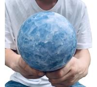 SSOPTMCB Stone Blue Calcite Ball,Quartz Crystal, Divination Ball(Size:1-1.3kg) Gemstone Stone