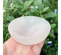 SSOPTMCB Stone Selenite Bowl Plate Rough Carved Quartz Crystal Grid for Home Decor Gift Gemstone Stone