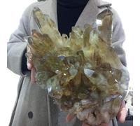 SSOPTMCB Stone Yellow Quartz Cluster, Crystal Ore, Home Decor(Size:310-400g) Gemstone Stone