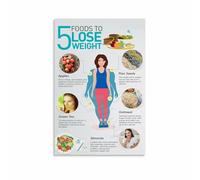 SSOPTMCB Superfoods for Healthy Living Poster Nutrition Guide and Food Chart Kitchen Wall-Art Decor(Framed,12x18inch(30x45cm))