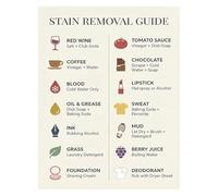 SSOPTMCB Sustainable Laundry Stain Guide Canvas Wall-Art Functional Washing Cheat Sheet for Utility Room or Home Decor(Framed,12x18inch(30x45cm))