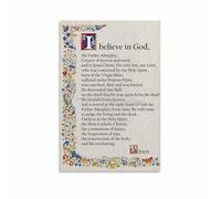 SSOPTMCB The Apostles Creed Prayer Canvas Wall-Art Sacred Text Print Catholic Christian Decor for Bedroom Living Room and First Communion Gift(Framed,12x18inch(30x45cm))