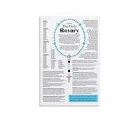 SSOPTMCB The Holy Rosary Prayer Guide Poster, Catholic Devotional Wall-Art for Home Altar, Living Room, Chapel Decor(Framed,16x24inch(40x60cm))