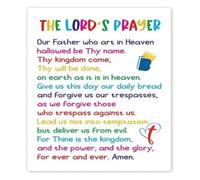 SSOPTMCB The Lords Prayer Christian Poster Our Father Bible Verse Wall-Art Decor for Church Bedroom and Gift Idea(Framed,16x24inch(40x60cm))