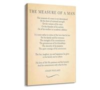SSOPTMCB The Measure of a Man - Framed Poetry Art Print, Vintage Style Canvas with Famous Verse, Decor for Living Room and Reading Nook(Unframed,16x24inch(40x60cm))