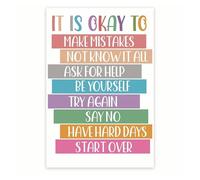 SSOPTMCB Therapy Office Decor Poster, Mental Health Self-Acceptance & Humanity Reminder Wall Art for Counselors & Therapists(Framed,12x18inch(30x45cm))