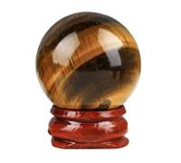 SSOPTMCB Tiger Eye Stone Crystal Ball, Gemstone Sphere with Stand,Feng Shui Divination Aura Home Desk Decor Decorative Precious Gifts,6cm Gemstone Stone