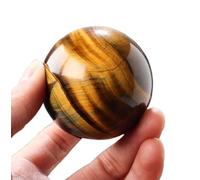 SSOPTMCB Tiger Eye Stone Crystal Ball Polished Gemstone Sphere Prop Ornament for Feng Shui Divination Fortune Telling Tabletop Fountain Decoration,9cm Gemstone Stone