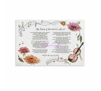 SSOPTMCB Touch of The Master's Hand Poem Christian Canvas Art - Inspirational Wall Decor with Violin & Chrysanthemum for Faithful Home(Unframed,16x24inch(40x60cm))