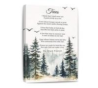 SSOPTMCB Trees Poetry Quote Canvas Print - I Think That I Shall Never See Poem, Vintage Botanical Wall-Art for Home and Office(Unframed,08x12inch(20x30cm))