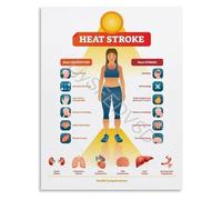 SSOPTMCB Understanding Heat Illness Heat Stroke Vs Heat Exhaustion Complications Guide Infographic Poster Wall Decor(Unframed,08x12inch(20x30cm))