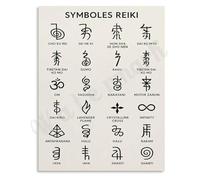 SSOPTMCB Usui Symbols Poster Art Chart Reference for Students and Teachers Canvas Print(Framed,08x12inch(20x30cm))