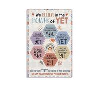 SSOPTMCB We Believe In The Power Of Yet Educational Poster for School Counselors Office Decor Growth Mindset Art(Framed,16x24inch(40x60cm))