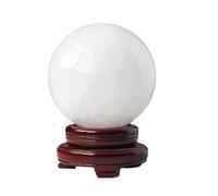 SSOPTMCB White Crystal Ball Ice Calcite Rough Stone Polished Home Living Room Opening Gift Feng Shui Ornaments,5cm Gemstone Stone