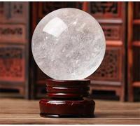SSOPTMCB White Crystal Ball Ornaments High-End Home Stone Polished Housewarming Feng Shui Desktop Town House,100mm Gemstone Stone
