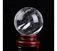 SSOPTMCB White Crystal Ball Ornaments, Raw Stone Smelting and polishing, Office, Home Living Room Accessories, Opening Gifts,110mm Gemstone Stone