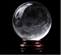 SSOPTMCB White Crystal Ball Transparent Ornaments Raw Stone Polished Home Auspicious Office Crafts,B-110mm Gemstone Stone