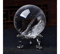SSOPTMCB White Crystal Sphere Clear Quartz Ball with Stand Balls for Home Decor Decorative Invite Wealth Witchcraft,60mm Gemstone Stone