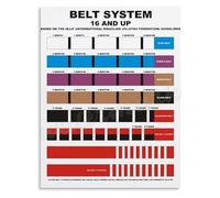 SSOPTMCB White to Black Belt Poster Jiu Jitsu Graduation System Canvas Wall-Art Motivational Print for Academy Locker Room Man Cave(Unframed,08x12inch(20x30cm))