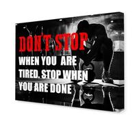 SSOPTMCB Workout Motivation Wall-Art - Don't Stop When You're Tired Stop When You're Done Fitness Quote, Canvas for Home Gym, Exercise Room Inspirational Decor(Framed,08x12inch(20x30cm))