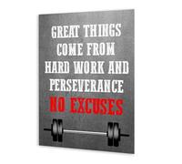 SSOPTMCB Workout Room Wall Decor, Motivational Quote Canvas Art Great Things Come From Hard Work for Gym & Exercise Room(Unframed,08x12inch(20x30cm))