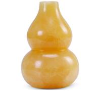 SSOPTMCB Yellow Jade Gourd Statue,Luck Craft Sculpture,Hand-Carved Crystal Ornament for Home, Office Desk, Feng Shui Decor,3cm Gemstone Stone